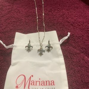Mariana Cross Necklace and Matching Ear Rings